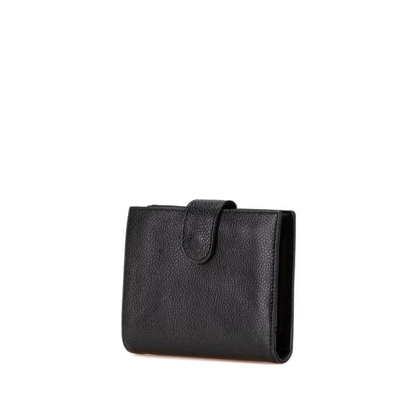 Pre-owned Chanel CC Caviar French Small Wallet Black