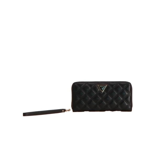 Plånbok - GUESS - Giully Zip Around Wallet L - Svart - Elegant - Kvadrautmönstrad