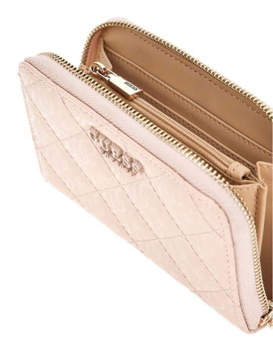 GUESS Plånbok rosa för kvinnor - Laurel SLG Medium Zip Around Wallet M Sand 290512