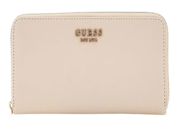 GUESS Ljusgrå plånbok för kvinnor - Laurel SLG Zip Around Wallet L Bone 290578