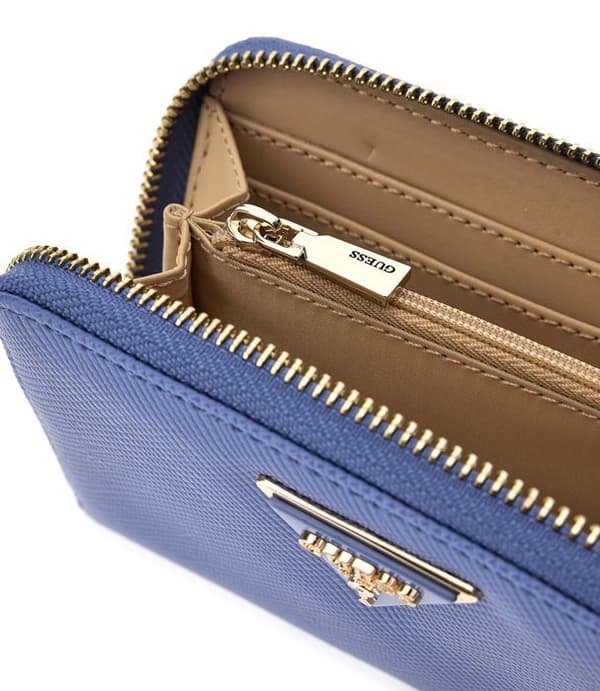 GUESS Blå plånbok för kvinnor - Laurel SLG Medium Zip Around Wallet Stormy Blue 300538