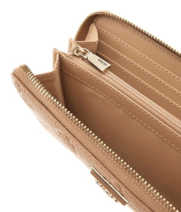 GUESS Beige plånbok för kvinnor - Cresidia SLG Zip Around Wallet L 300356