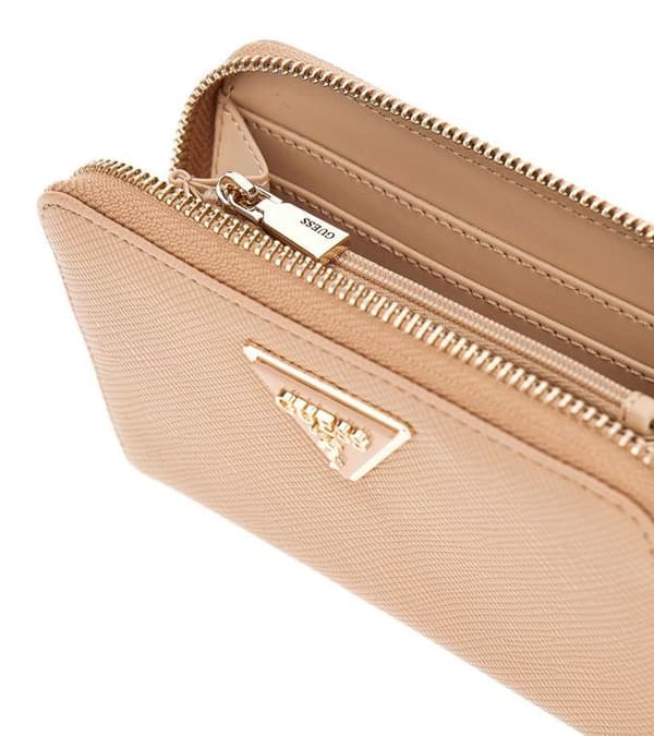 GUESS Beige plånbok för kvinnor - Laurel SLG Medium Zip Around Wallet 300536