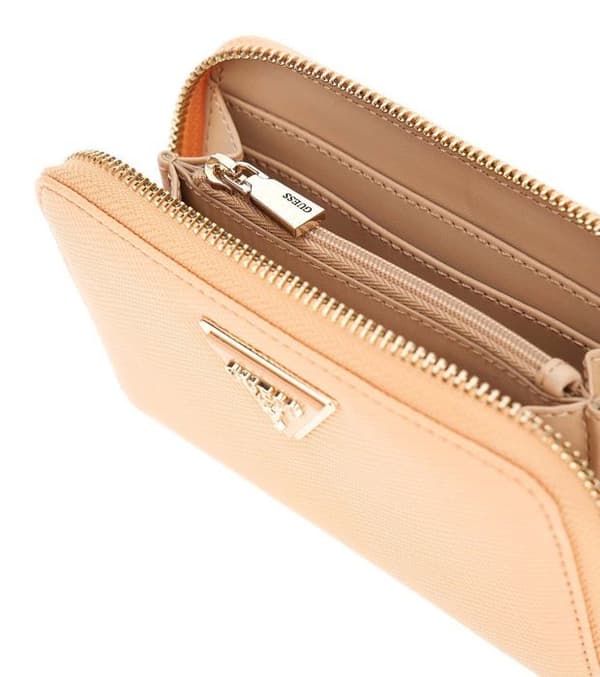 GUESS Portemonnaie aprikos för kvinna - Laurel SLG Medel Zip Rund Plånbok Aprikos 296926