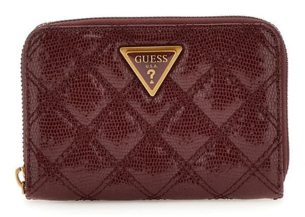 GUESS Plånbok röd vin för kvinna - Giully Zip Around Wallet M Burgundy 278788