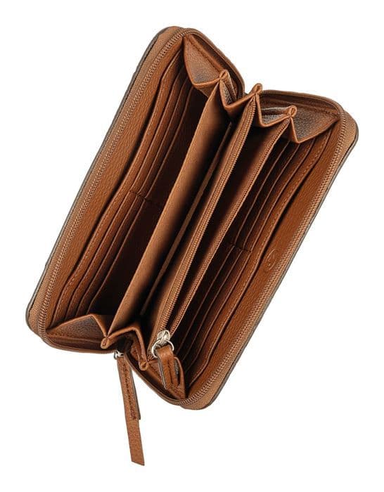 TOM TAILOR Plånbok Beca Lång Dragkedja Plånbok Cognac Ljusbrun för kvinnor