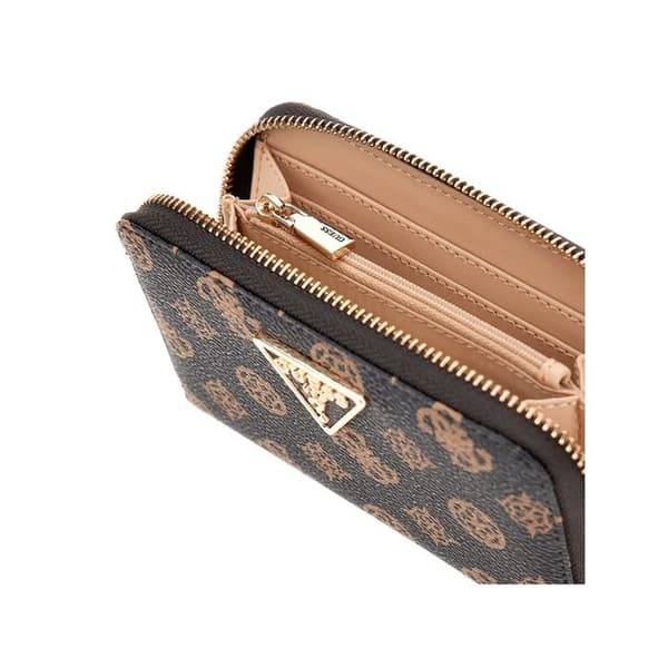 GUESS Mörkbrun Ljusbrun Damväska - Laurel Zip Rund Plånbok M Mocha Logotyp 286810