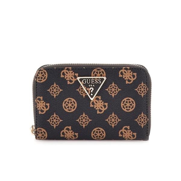 GUESS Mörkbrun Ljusbrun Damväska - Laurel Zip Rund Plånbok M Mocha Logotyp 286810