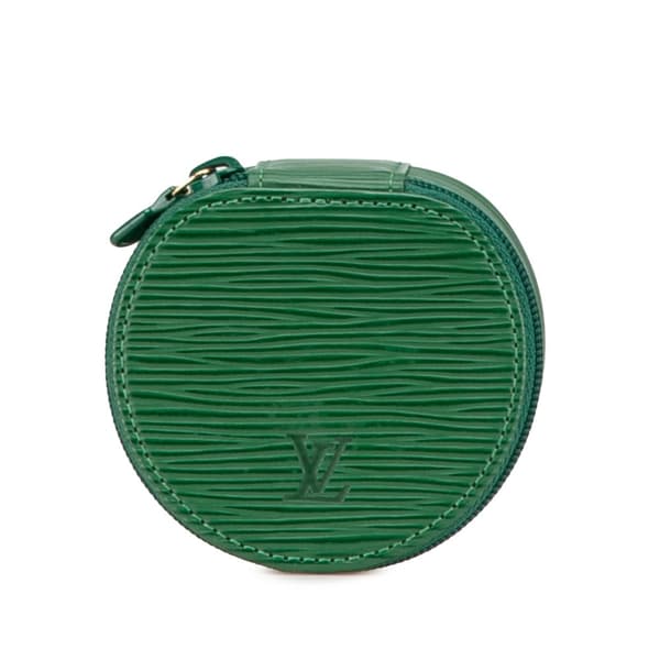 Pre-owned Louis Vuitton Epi Ecrin Bijoux Travel Jewelry Case 10 Green