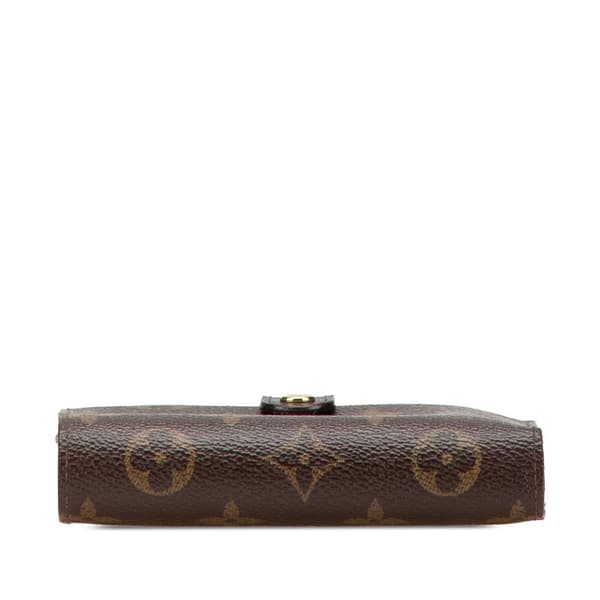 Pre-owned Louis Vuitton Monogram Porte Monnaie Billets Viennois Brown