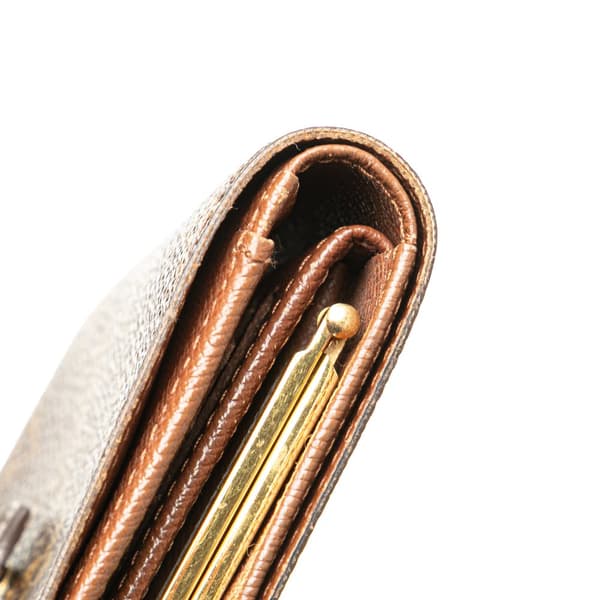Pre-owned Louis Vuitton Monogram Porte Monnaie Billets Viennois Brown