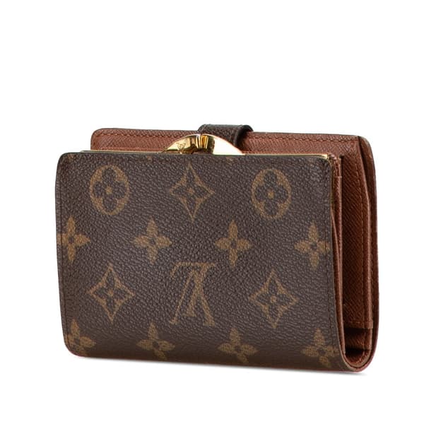 Pre-owned Louis Vuitton Monogram Porte Monnaie Billets Viennois Brown