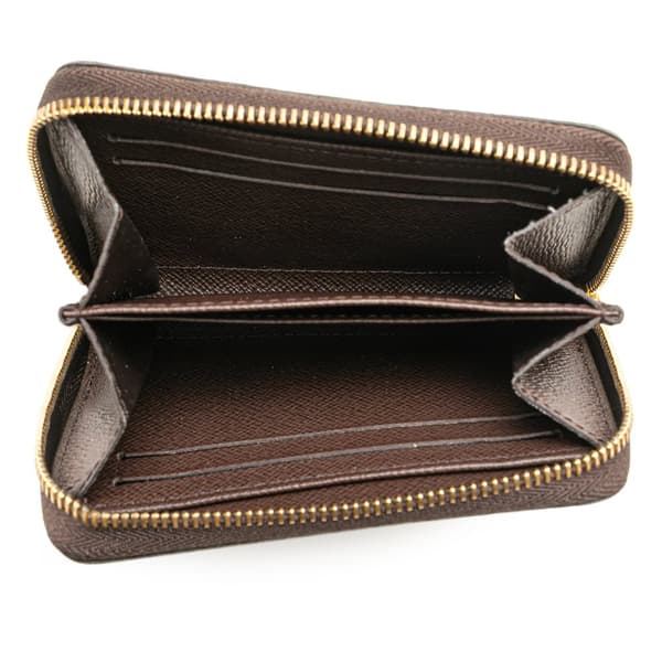 Pre-owned Louis Vuitton Damier Ebene Zippy Coin Purse Brown