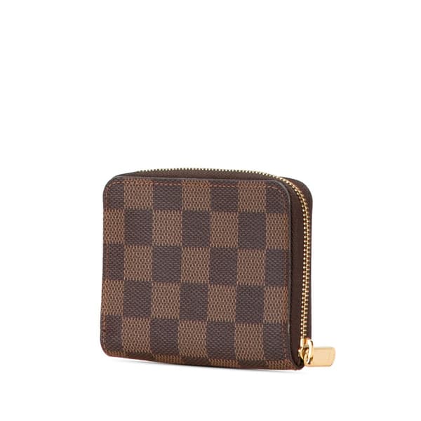 Pre-owned Louis Vuitton Damier Ebene Zippy Coin Purse Brown