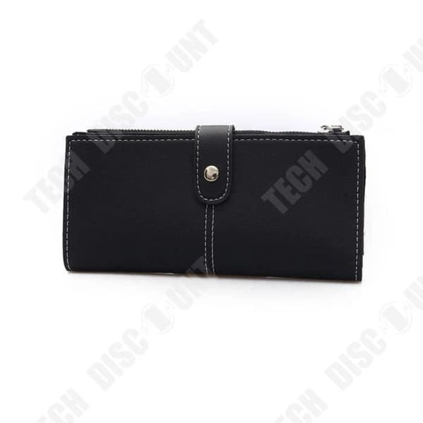 Lång Svart Plånbok / Dam Clutch Plånbok Handväska Dubbel Dragkedja / Tryckknapp / i Konstläder