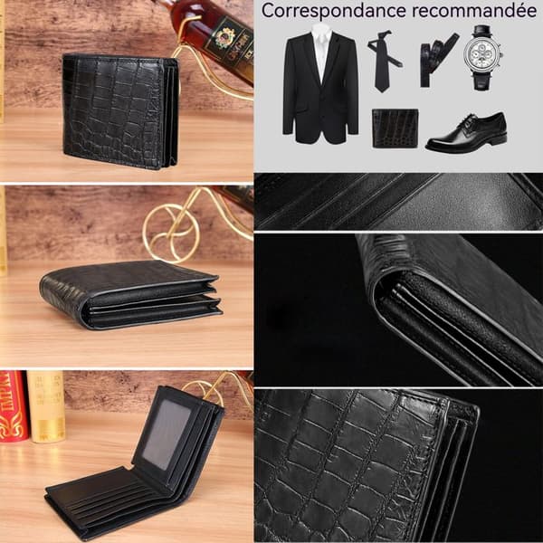 Portfölj INN® 21x12x4cm kort plånbok för män Med 7 kortfack i högkvalitativ kalvskinn