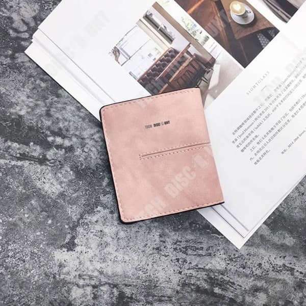 TD® PU-läderplånbok Rosa dam Retro korthållare handväska Släta sömmar Diskret och raffinerad chic