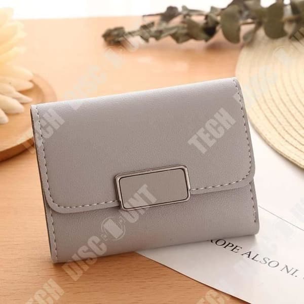 TD® PU-lädermyntväska för kvinnor Enkel beige färgkorthållare