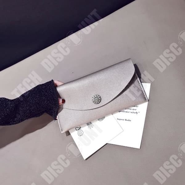 TD® Enkel plånbok, enfärgad, damplånbok, lång plånbok, slitstark, mjuk, damkoppling