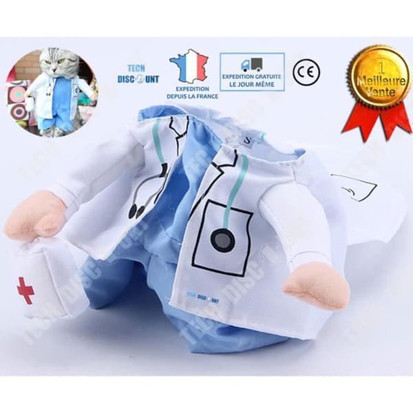 TD® Dräkt Läkare Katt Hund Söt liten storlek Hane Kvinna Husdjur Hemdräkt Kläder Rolig Jumpsuit