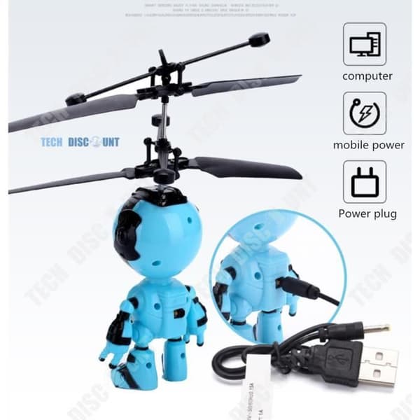 TD® Drone form transformerbar robot fjärrkontroll pedagogiska interaktiva effekter led smart sensor ansluten plast röst barn