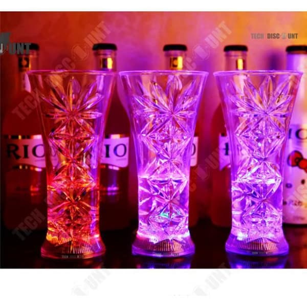 TD® Glas whiskyglas led bakgrundsbelyst akryl genomskinlig självlysande färgglada ljuseffekter barer restauranger