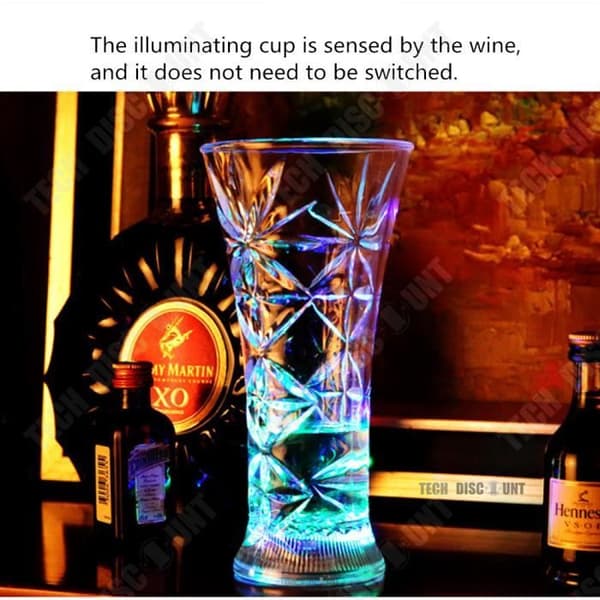 TD® Glas whiskyglas led bakgrundsbelyst akryl genomskinlig självlysande färgglada ljuseffekter barer restauranger
