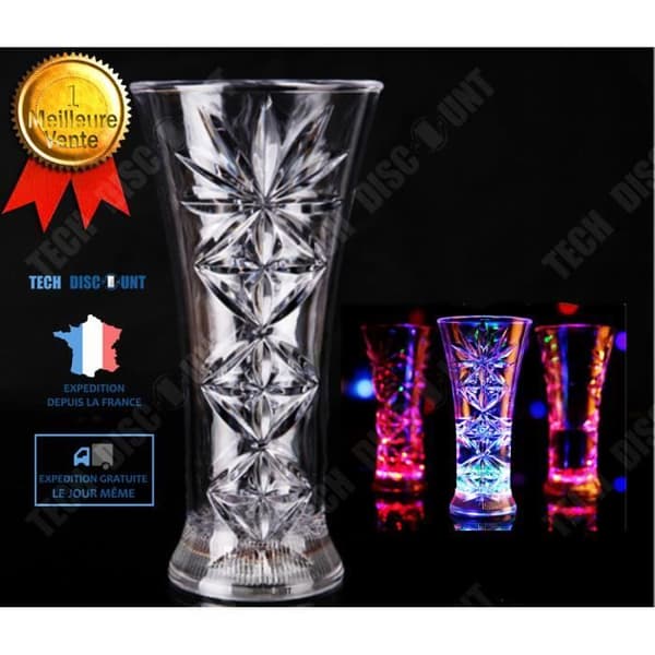 TD® Glas whiskyglas led bakgrundsbelyst akryl genomskinlig självlysande färgglada ljuseffekter barer restauranger