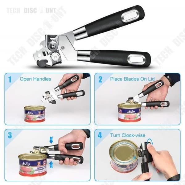 TD® multifunktionsburköppnare 3 i 1 manuell burköppnare Professionell Rostfri Enkel Industriell Flask Öl Flasköppnare Kök