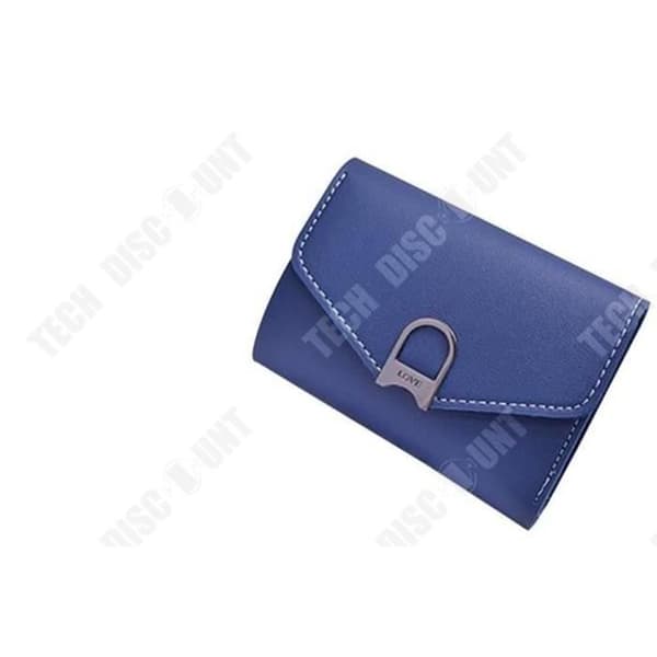 TD® Damplånbok/Myntväska/Kvalitetshandväska Clutch Modehandväska Färg Blå Läder Kompakt