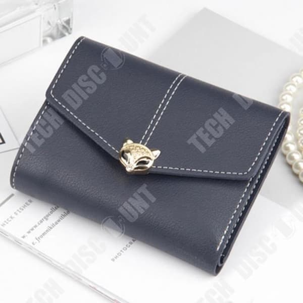 TD® Plånbok Dammode Läderkorthållare ID Plånbok Plånbok Plånbok Tryckknapp Räv Huvudform