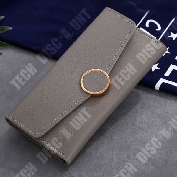 TD® Plånbok / för kvinnor / Enkel / Lång / Myntväska / Kort / Handväska / Grå / Enfärgad / Raffinerad chic detalj - Finishar