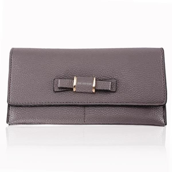 TD® Damplånbok fluga Dragkedja Lång myntväska Multifunktionskorthållare Taupe Färg Knot Fin finish