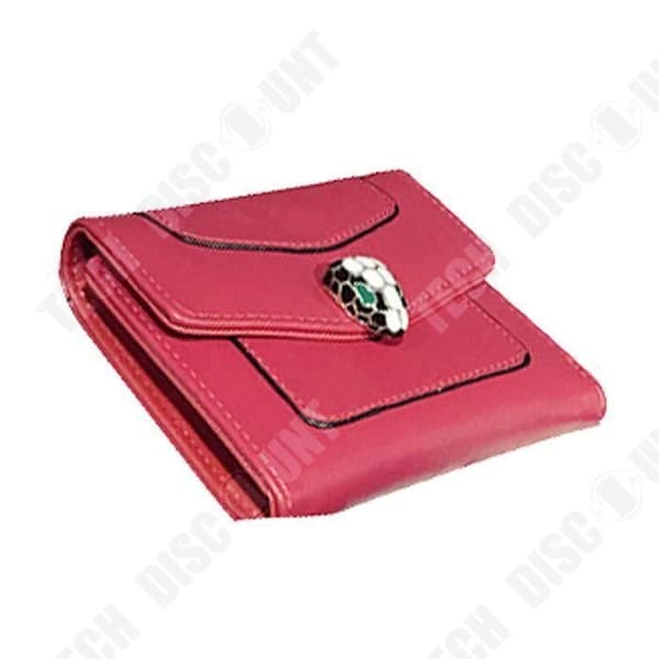 TD® PU Läder Myntväska Matt Röd Färg Dam En Snap Button Snake Head Korthållare Plånbok