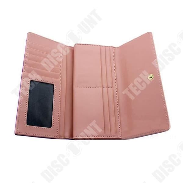 TD® Plånbok i ihåligt mönster för kvinnor - Lång Stor kapacitet Tre veck - Fuchsia Rosa - Tre veck - Flera fickor - Original och retro