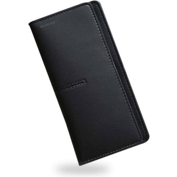 TD® Enkel lång plånbok för kvinnor Myntväska Korthållare Handväska Enfärgad svart färg Enkel och elegant kopplingsfinish