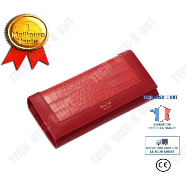 TD® mors dag present plånbok för damer Europeisk och amerikansk stil krokodilmönster Clutch multifunktionsplånbok