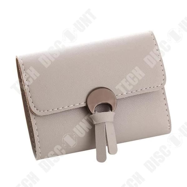 TD® Lång plånbok i läder för kvinnor Multifunktionell Flera fack Beige Biljetter Kort Foton Fickor Läderdesign