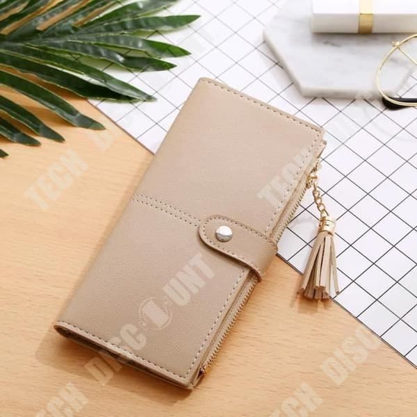 TD® Damplånbok Enkel lång tofs Myntväska Korthållare Plånbok / Beige väska/ Fransar/ Praktisk estetik