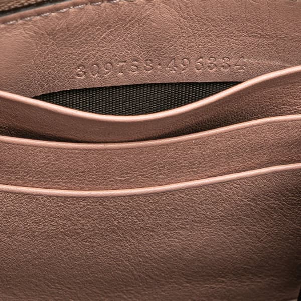 Pre-owned Gucci Microguccissima Patent Leather Nice Zip Around Wallet Brown
