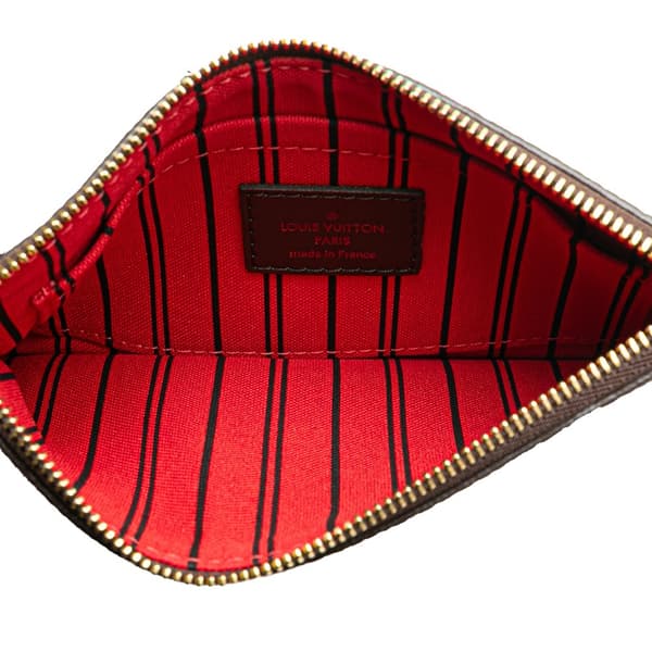 Pre-owned Louis Vuitton Damier Ebene Neverfull Pouch Brown