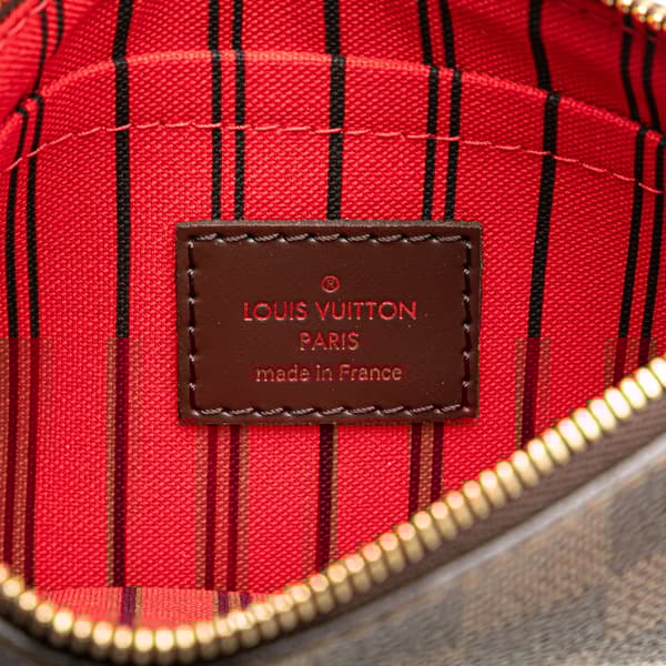 Pre-owned Louis Vuitton Damier Ebene Neverfull Pouch Brown