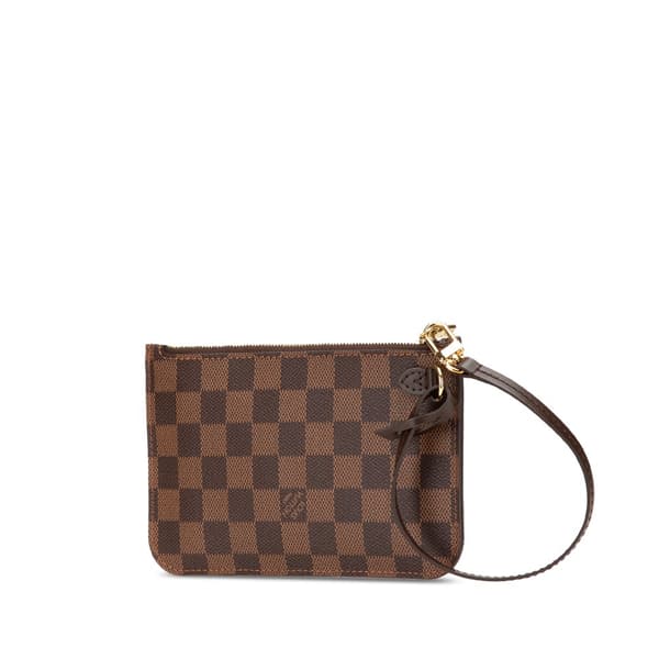 Pre-owned Louis Vuitton Damier Ebene Neverfull Pouch Brown