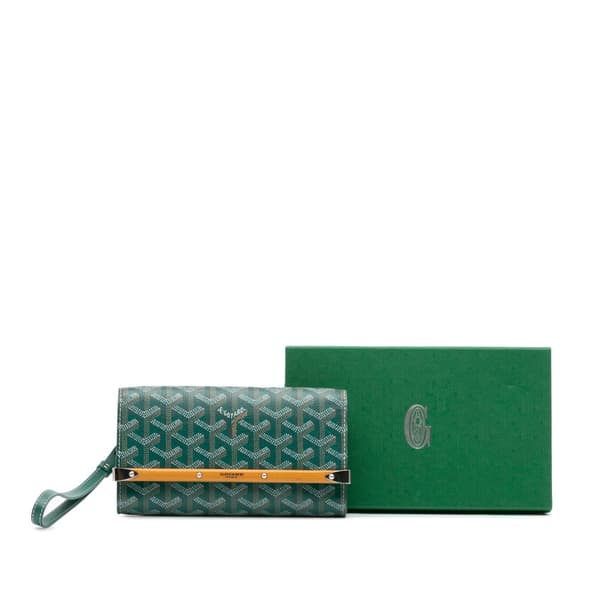 Pre-owned Goyard Mini Goyardine Monte Carlo Case Green