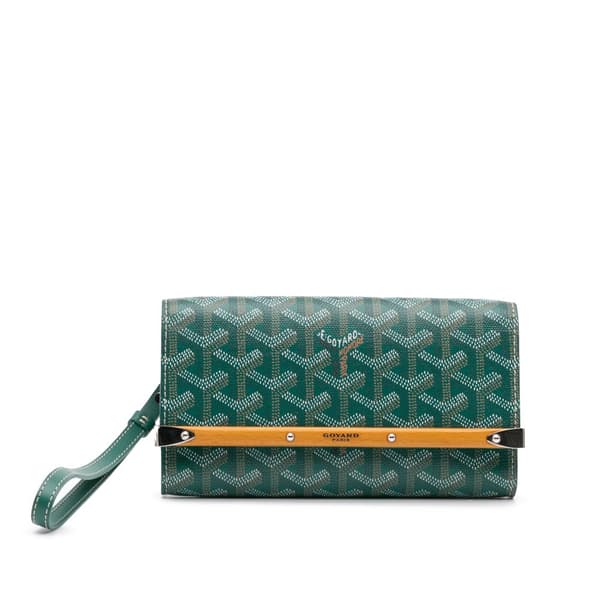 Pre-owned Goyard Mini Goyardine Monte Carlo Case Green