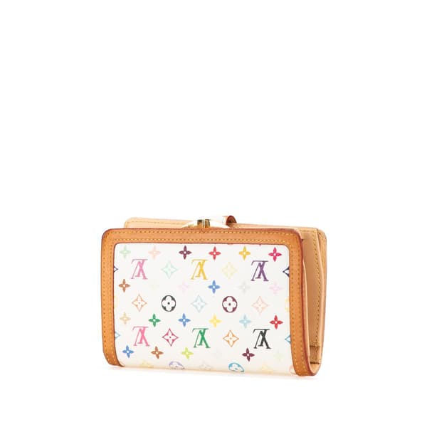 Pre-owned Louis Vuitton Monogram Multicolore Viennois Continental Wallet White