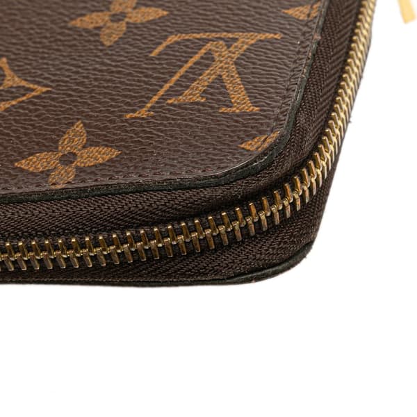 Pre-owned Louis Vuitton Monogram Zippy Long Wallet Brown