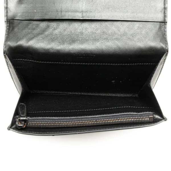 Pre-owned Bottega Veneta Nappa Intrecciato Continental Flap Wallet Black