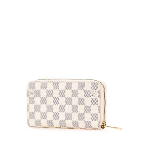 Pre-owned Louis Vuitton Damier Azur Zippy Wallet White
