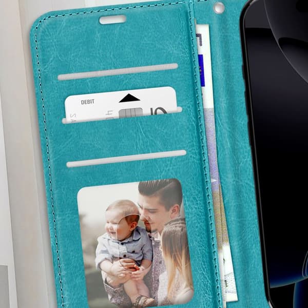 Fodral för iPhone 16 Pro Plånbok med Rem Mayaxess Turkos